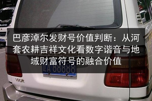 巴彦淖尔发财号价值判断：从河套农耕吉祥文化看数字谐音与地域财富符号的融合价值