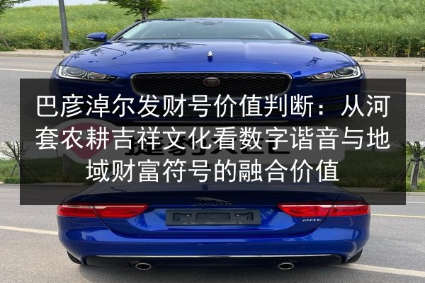 巴彦淖尔发财号价值判断:从河套农耕吉祥文化看数字谐音与地域财富符号的融合价值 第3张 巴彦淖尔发财号价值判断:从河套农耕吉祥文化看数字谐音与地域财富符号的融合价值 第3张