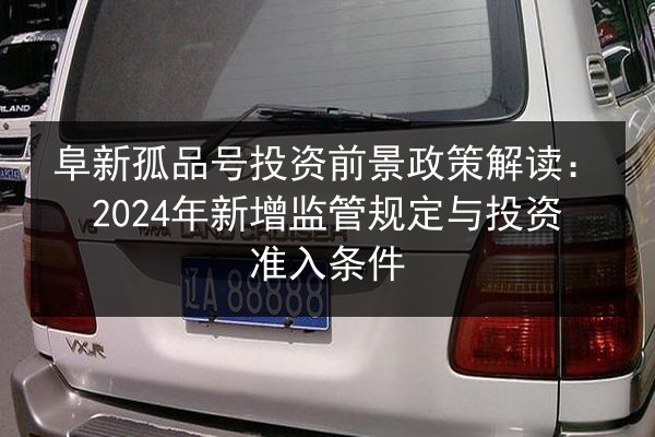 阜新孤品号投资前景政策解读：2024年新增监管规定与投资准入条件