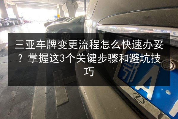 三亚车牌变更流程怎么快速办妥？掌握这3个关键步骤和避坑技巧 第2张