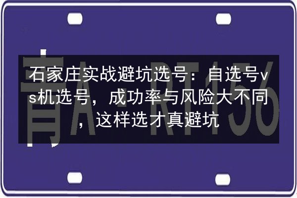 石家庄实战避坑选号:自选号vs机选号,成功率与风险大不同,这样选才真避坑 第4张 石家庄实战避坑选号:自选号vs机选号,成功率与风险大不同,这样选才真避坑 第4张