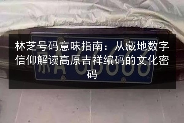 林芝号码意味指南：从藏地数字信仰解读高原吉祥编码的文化密码 第3张