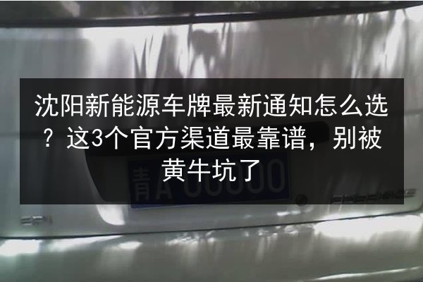 沈阳新能源车牌最新通知怎么选?这3个官方渠道最靠谱,别被黄牛坑了 第2张 沈阳新能源车牌最新通知怎么选?这3个官方渠道最靠谱,别被黄牛坑了 第2张
