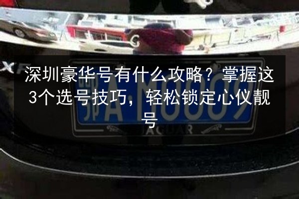 深圳豪华号有什么攻略？掌握这3个选号技巧，轻松锁定心仪靓号