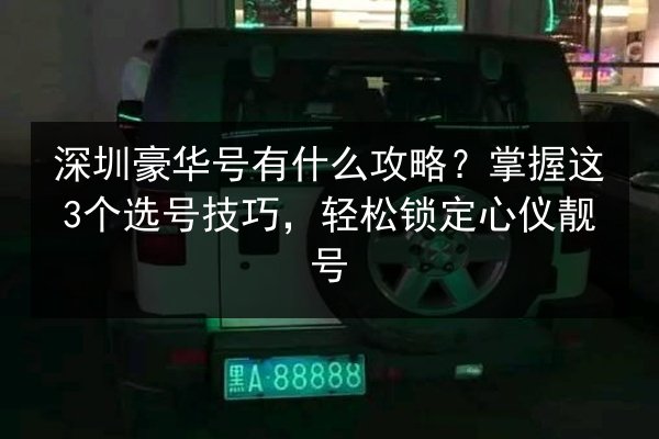 深圳豪华号有什么攻略?掌握这3个选号技巧,轻松锁定心仪靓号 第3张 深圳豪华号有什么攻略?掌握这3个选号技巧,轻松锁定心仪靓号 第3张