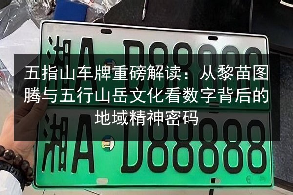五指山车牌重磅解读：从黎苗图腾与五行山岳文化看数字背后的地域精神密码