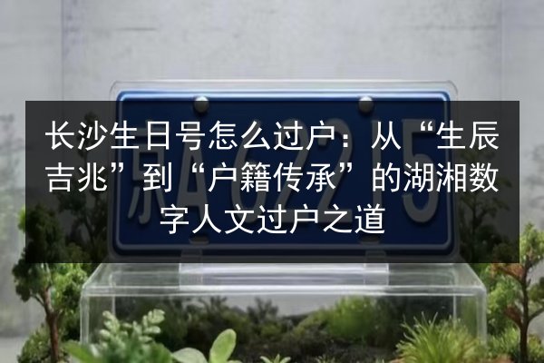 长沙生日号怎么过户：从“生辰吉兆”到“户籍传承”的湖湘数字人文过户之道