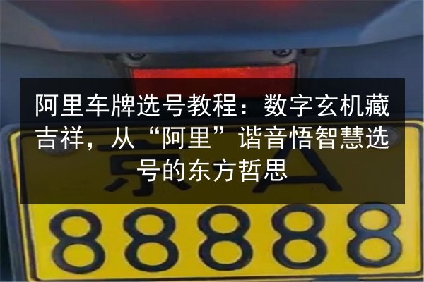 阿里车牌选号教程：数字玄机藏吉祥，从“阿里”谐音悟智慧选号的东方哲思