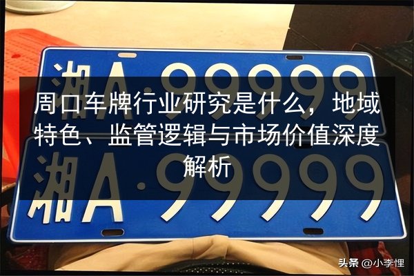 周口车牌行业研究是什么，地域特色、监管逻辑与市场价值深度解析 第2张