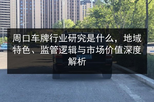 周口车牌行业研究是什么，地域特色、监管逻辑与市场价值深度解析 第3张