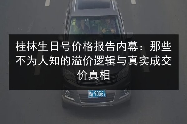 桂林生日号价格报告内幕：那些不为人知的溢价逻辑与真实成交价真相