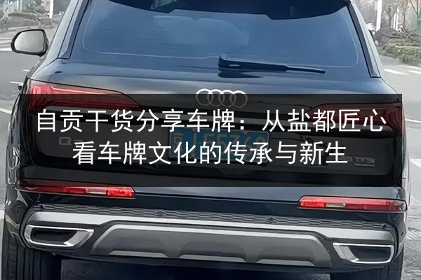 自贡干货分享车牌：从盐都匠心看车牌文化的传承与新生 第2张