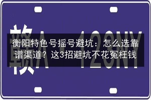 衡阳特色号摇号避坑：怎么选靠谱渠道？这3招避坑不花冤枉钱