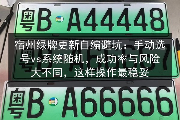 宿州绿牌更新自编避坑：手动选号vs系统随机，成功率与风险大不同，这样操作最稳妥