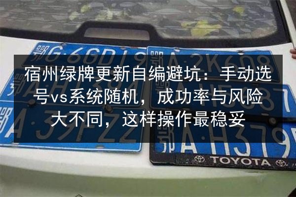 宿州绿牌更新自编避坑：手动选号vs系统随机，成功率与风险大不同，这样操作最稳妥 第3张