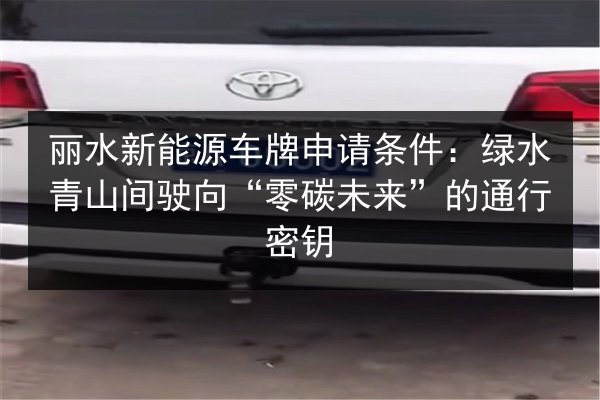 丽水新能源车牌申请条件：绿水青山间驶向“零碳未来”的通行密钥