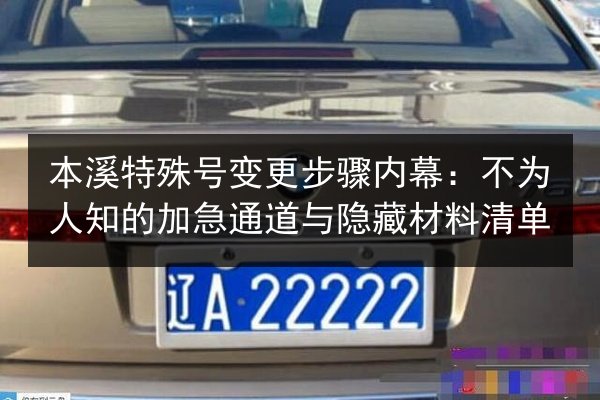 本溪特殊号变更步骤内幕:不为人知的加急通道与隐藏材料清单 第2张 本溪特殊号变更步骤内幕:不为人知的加急通道与隐藏材料清单 第2张