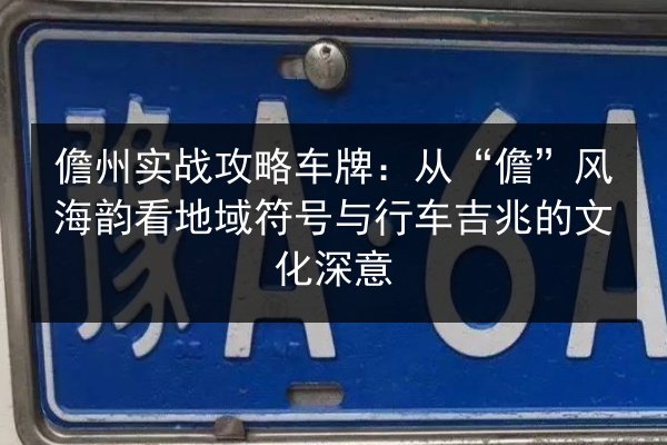 儋州实战攻略车牌：从“儋”风海韵看地域符号与行车吉兆的文化深意
