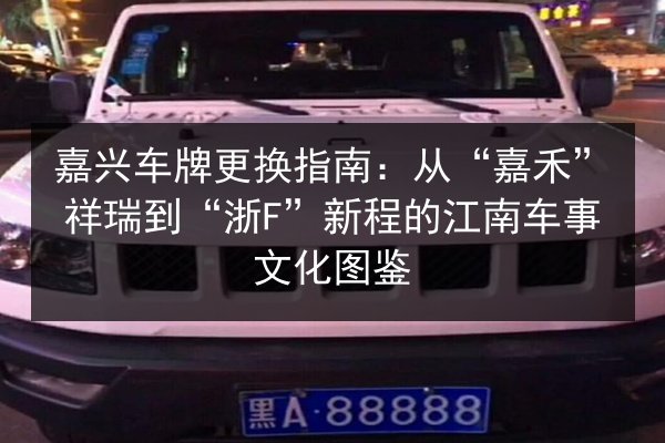 嘉兴车牌更换指南：从“嘉禾”祥瑞到“浙F”新程的江南车事文化图鉴 第2张