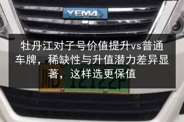 牡丹江对子号价值提升vs普通车牌，稀缺性与升值潜力差异显著，这样选更保值 第2张