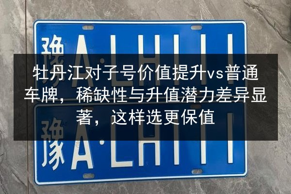 牡丹江对子号价值提升vs普通车牌，稀缺性与升值潜力差异显著，这样选更保值 第3张