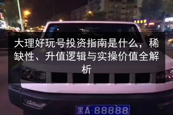 大理好玩号投资指南是什么，稀缺性、升值逻辑与实操价值全解析