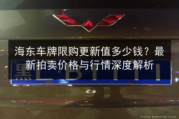 海东车牌限购更新值多少钱？最新拍卖价格与行情深度解析