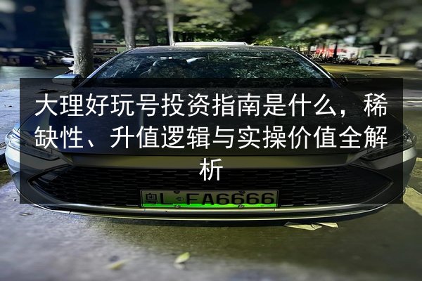 大理好玩号投资指南是什么,稀缺性、升值逻辑与实操价值全解析 第2张 大理好玩号投资指南是什么,稀缺性、升值逻辑与实操价值全解析 第2张