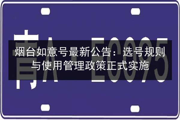 烟台如意号最新公告:选号规则与使用管理政策正式实施 第2张 烟台如意号最新公告:选号规则与使用管理政策正式实施 第2张