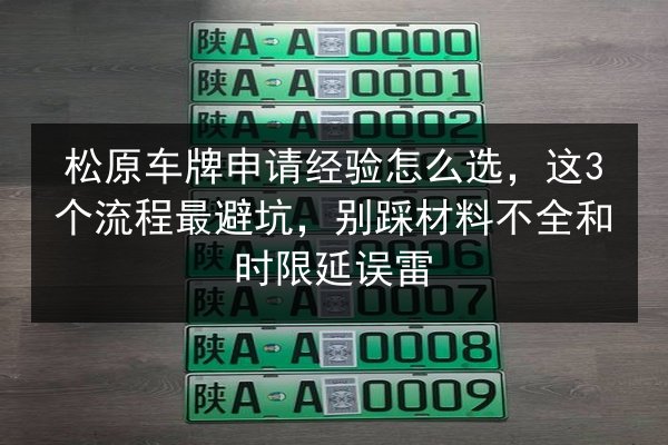 松原车牌申请经验怎么选,这3个流程最避坑,别踩材料不全和时限延误雷 第2张 松原车牌申请经验怎么选,这3个流程最避坑,别踩材料不全和时限延误雷 第2张