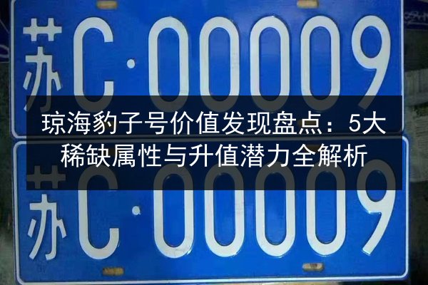 琼海豹子号价值发现盘点：5大稀缺属性与升值潜力全解析 第2张