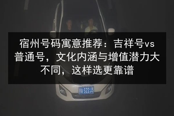 宿州号码寓意推荐：吉祥号vs普通号，文化内涵与增值潜力大不同，这样选更靠谱 第3张