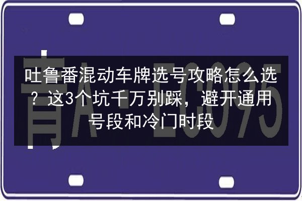 吐鲁番混动车牌选号攻略怎么选？这3个坑千万别踩，避开通用号段和冷门时段 第2张