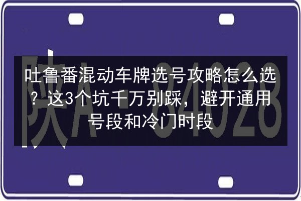吐鲁番混动车牌选号攻略怎么选？这3个坑千万别踩，避开通用号段和冷门时段 第3张