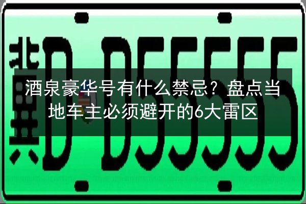 酒泉豪华号有什么禁忌？盘点当地车主必须避开的6大雷区 第2张