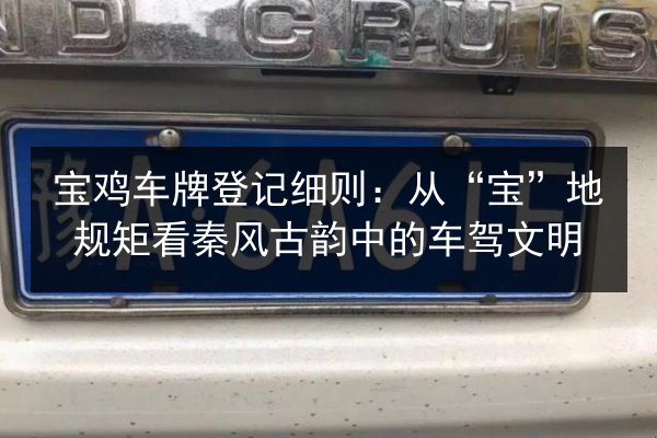 宝鸡车牌登记细则:从“宝”地规矩看秦风古韵中的车驾文明 第3张 宝鸡车牌登记细则:从“宝”地规矩看秦风古韵中的车驾文明 第3张