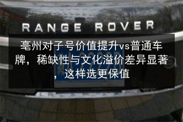 亳州对子号价值提升vs普通车牌,稀缺性与文化溢价差异显著,这样选更保值 第3张 亳州对子号价值提升vs普通车牌,稀缺性与文化溢价差异显著,这样选更保值 第3张