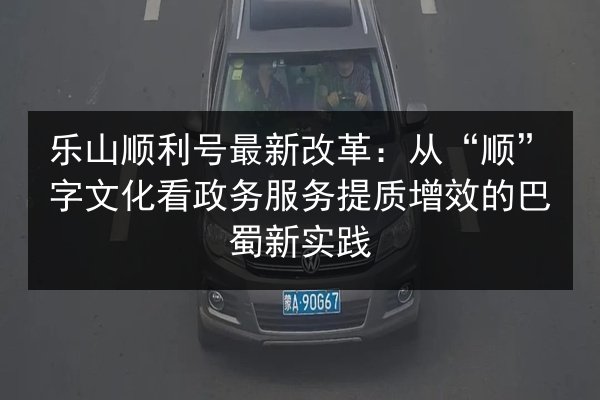 乐山顺利号最新改革:从“顺”字文化看政务服务提质增效的巴蜀新实践 第2张 乐山顺利号最新改革:从“顺”字文化看政务服务提质增效的巴蜀新实践 第2张