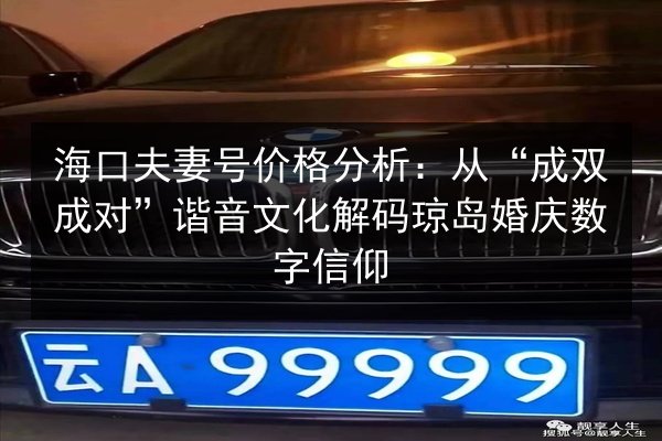 海口夫妻号价格分析:从“成双成对”谐音文化解码琼岛婚庆数字信仰 第4张 海口夫妻号价格分析:从“成双成对”谐音文化解码琼岛婚庆数字信仰 第4张