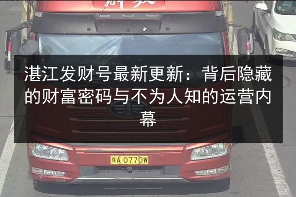 湛江发财号最新更新：背后隐藏的财富密码与不为人知的运营内幕