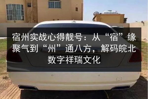 宿州实战心得靓号:从“宿”缘聚气到“州”通八方,解码皖北数字祥瑞文化 第3张 宿州实战心得靓号:从“宿”缘聚气到“州”通八方,解码皖北数字祥瑞文化 第3张