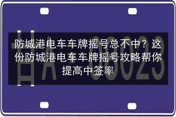 防城港电车车牌摇号总不中？这份防城港电车车牌摇号攻略帮你提高中签率 第2张