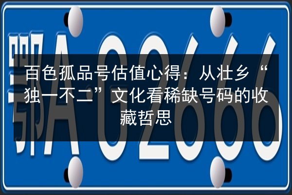 百色孤品号估值心得:从壮乡“独一不二”文化看稀缺号码的收藏哲思 第2张 百色孤品号估值心得:从壮乡“独一不二”文化看稀缺号码的收藏哲思 第2张