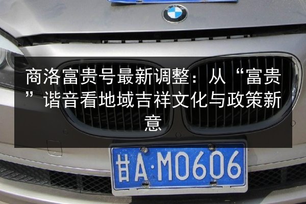 商洛富贵号最新调整:从“富贵”谐音看地域吉祥文化与政策新意 第2张 商洛富贵号最新调整:从“富贵”谐音看地域吉祥文化与政策新意 第2张