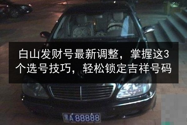 白山发财号最新调整，掌握这3个选号技巧，轻松锁定吉祥号码