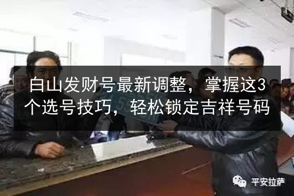 白山发财号最新调整,掌握这3个选号技巧,轻松锁定吉祥号码 第2张 白山发财号最新调整,掌握这3个选号技巧,轻松锁定吉祥号码 第2张