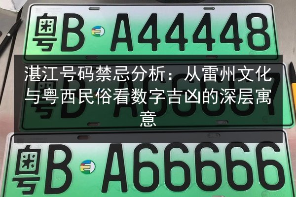 湛江号码禁忌分析:从雷州文化与粤西民俗看数字吉凶的深层寓意 第3张 湛江号码禁忌分析:从雷州文化与粤西民俗看数字吉凶的深层寓意 第3张