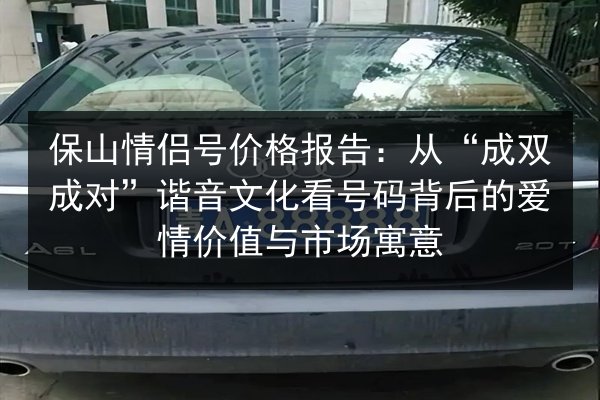 保山情侣号价格报告:从“成双成对”谐音文化看号码背后的爱情价值与市场寓意 第2张 保山情侣号价格报告:从“成双成对”谐音文化看号码背后的爱情价值与市场寓意 第2张
