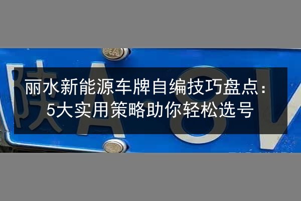 丽水新能源车牌自编技巧盘点:5大实用策略助你轻松选号 第2张 丽水新能源车牌自编技巧盘点:5大实用策略助你轻松选号 第2张