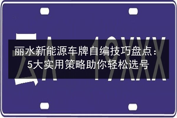 丽水新能源车牌自编技巧盘点:5大实用策略助你轻松选号 第3张 丽水新能源车牌自编技巧盘点:5大实用策略助你轻松选号 第3张